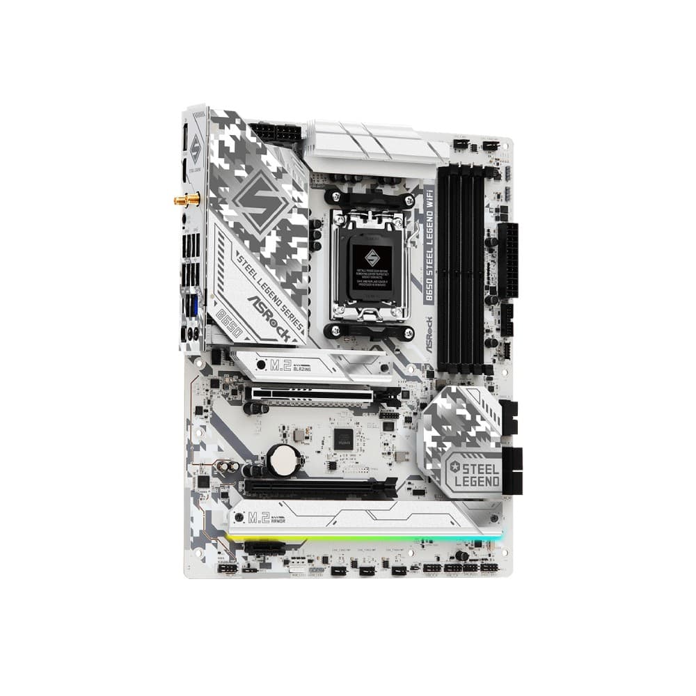 Asrock B650 Steel Legend WiFi DDR5 ATX AMD Socket AM5 Motherboard - White - Image 3