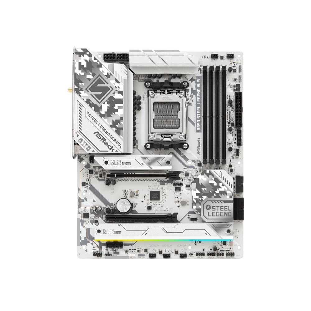 Asrock B650 Steel Legend WiFi DDR5 ATX AMD Socket AM5 Motherboard - White - Image 4