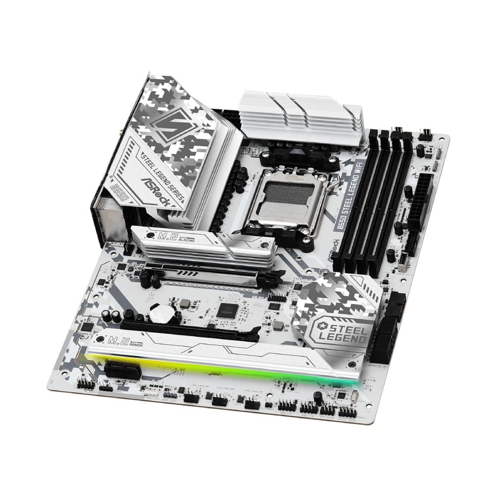 Asrock B650 Steel Legend WiFi DDR5 ATX AMD Socket AM5 Motherboard - White - Image 5