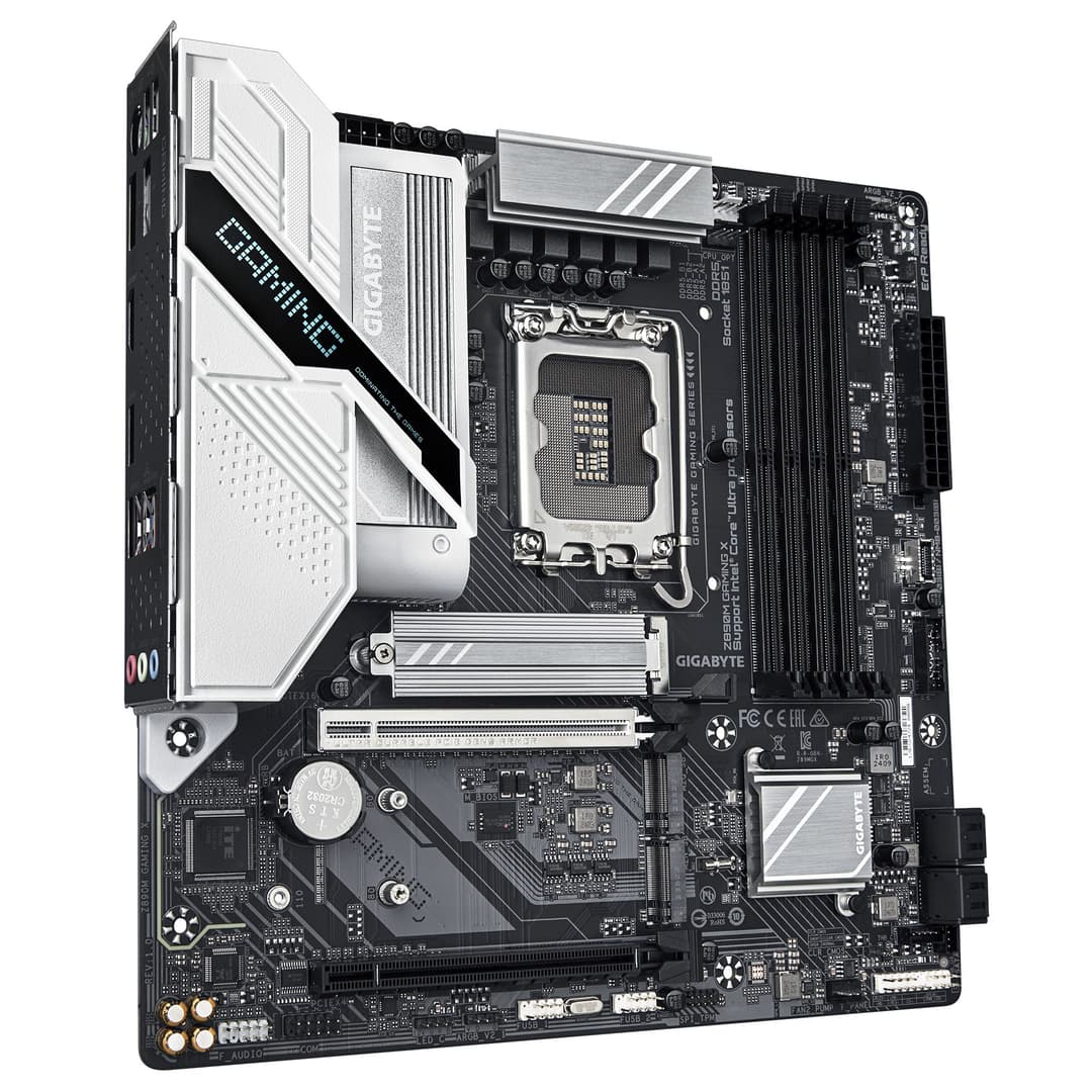 GIGABYTE Z890M GAMING X Motherboard - Intel Z890, LGA1851 Socket, Micro ATX - Supports Intel Core Ultra (Series 2) CPUs, 8+1+2 phases VRM, up to 8800MHz DDR5 (OC), 1xPCIe 5.0 + 2xPCIe 4.0, 2.5GbE LAN, USB 3.2 Gen 1 - Image 3