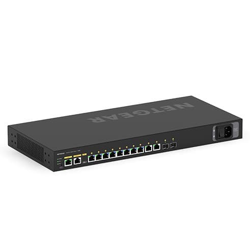 NETGEAR AV Line M4250-10G2F-PoE+ (GSM4212P) 12-Port L2/L3 Managed Gigabit Ethernet (10/100/1000) Switch - 8x PoE+ 125W, 2x 1G, 2x SFP, 1U Rackmount, Black