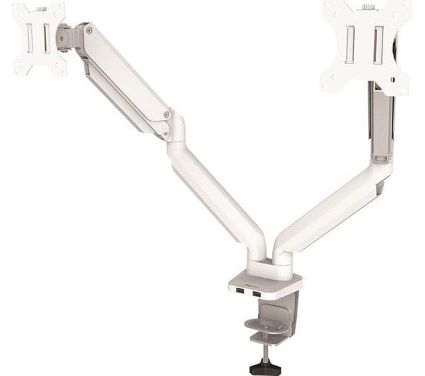 FELLOWES Platinum Series Dual Arm Full Motion 40" Monitor Desk Mount - White
