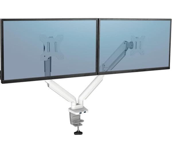 FELLOWES Platinum Series Dual Arm Full Motion 40" Monitor Desk Mount - White - Image 3