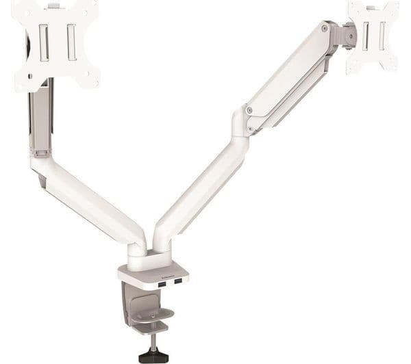 FELLOWES Platinum Series Dual Arm Full Motion 40" Monitor Desk Mount - White - Image 4
