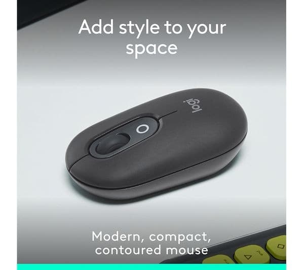 Logitech Pop Icon Wireless Optical Mouse - Black - Image 2