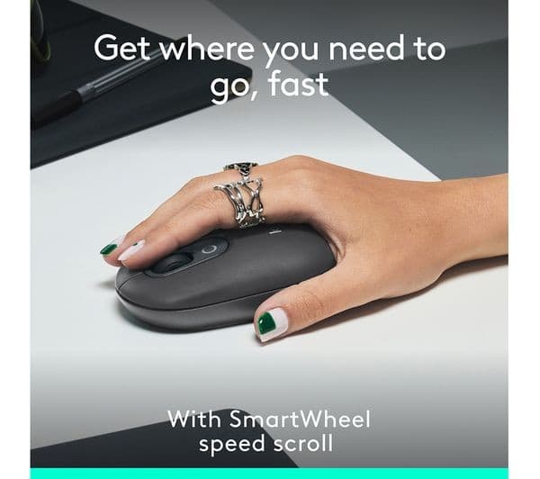 Logitech Pop Icon Wireless Optical Mouse - Black - Image 3