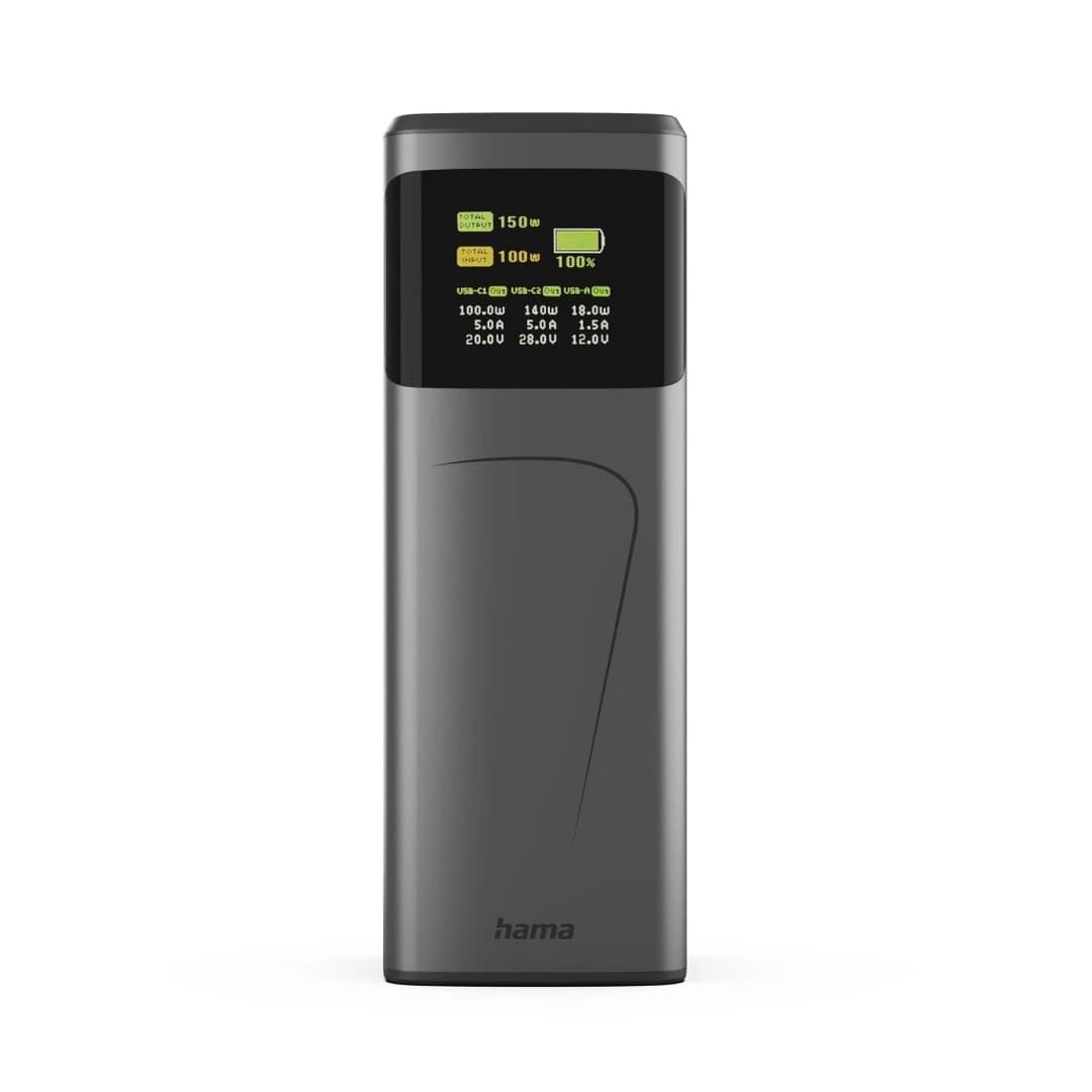 Hama High Power Power Pack, 24000 mAh, 150 W - Grey - Image 3