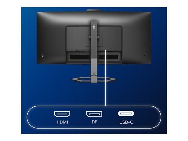 Philips 34E1C5600HE 34" Curved WQHD Monitor with Webcam Textured Black - Image 9