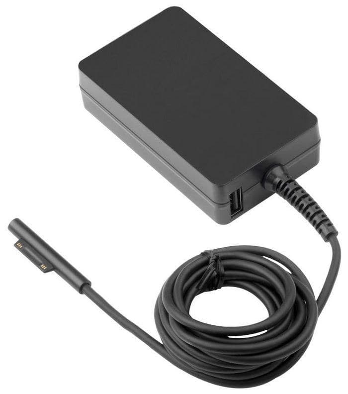CoreParts Power Adapter, 65W 15V 4.3A, Plug: Surface-Thin, Including C5 Power Cord, W8Z-00002 for Surface Pro 3, 4, 5, 6, 7, 8, 9, X, Surface Laptop