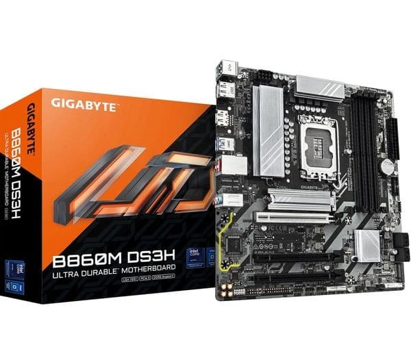 Gigabyte B860M D3HP Motherboard - Intel Core Ultra CPUs, LGA1851, Intel B860, Micro-ATX, up to 9066MHz DDR5, 2x PCIe 4.0 M.2, GbE LAN, USB 3.2 Gen 1 - Image 2