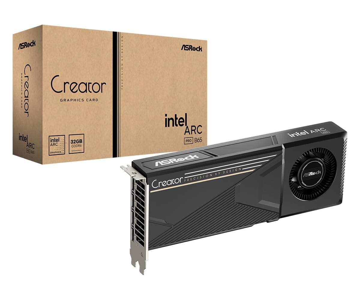ASRock Intel Arc Pro B65 Creator 32GB GDDR6 Graphics Card - HDMI, 3x DisplayPort