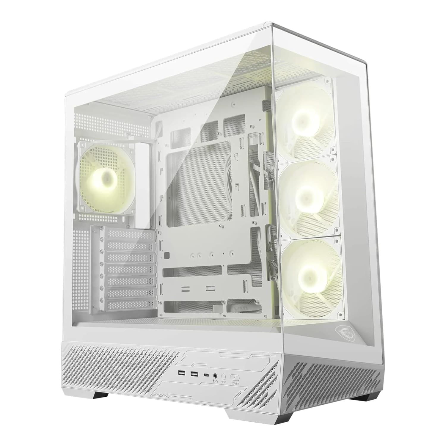 MSI MAG PANO 130R PZ ARGB Tempered Glass Mid Tower PC Case - White