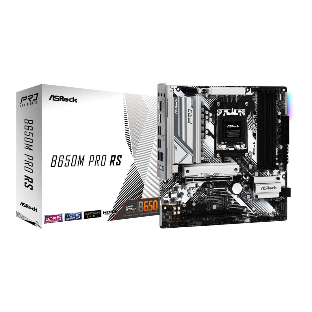 Asrock B650M PRO RS AMD B650 DDR5 Micro-ATX Socket AM5 Motherboard - Image 1