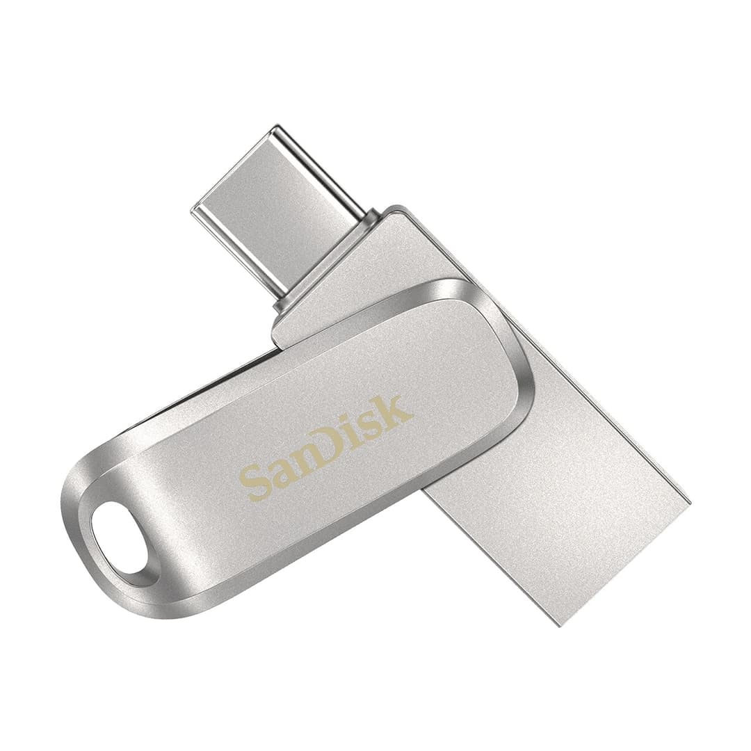 SanDisk Ultra Dual Drive Luxe 256GB USB-C & USB-A Flash Drive - USB 3.2 Gen 1 (3.1 Gen 1), Stainless Steel - Image 1