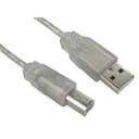 Cables Direct 1.8m USB 2.0 Type A to Type B Cable in Clear thumbnail 1