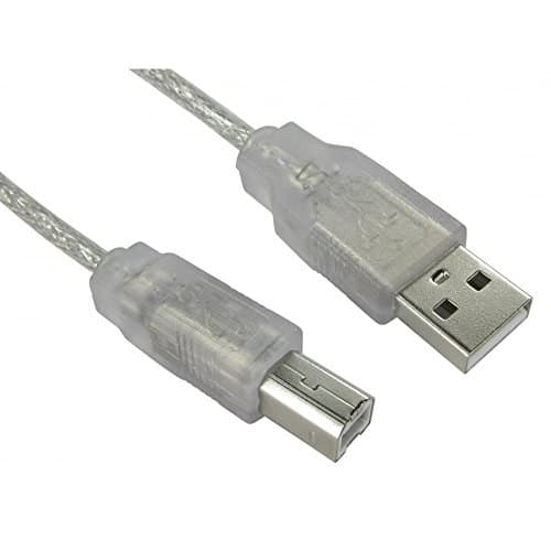 Cables Direct 1.8m USB 2.0 Type A to Type B Cable in Clear - Image 2