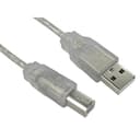 Cables Direct 1.8m USB 2.0 Type A to Type B Cable in Clear thumbnail 2