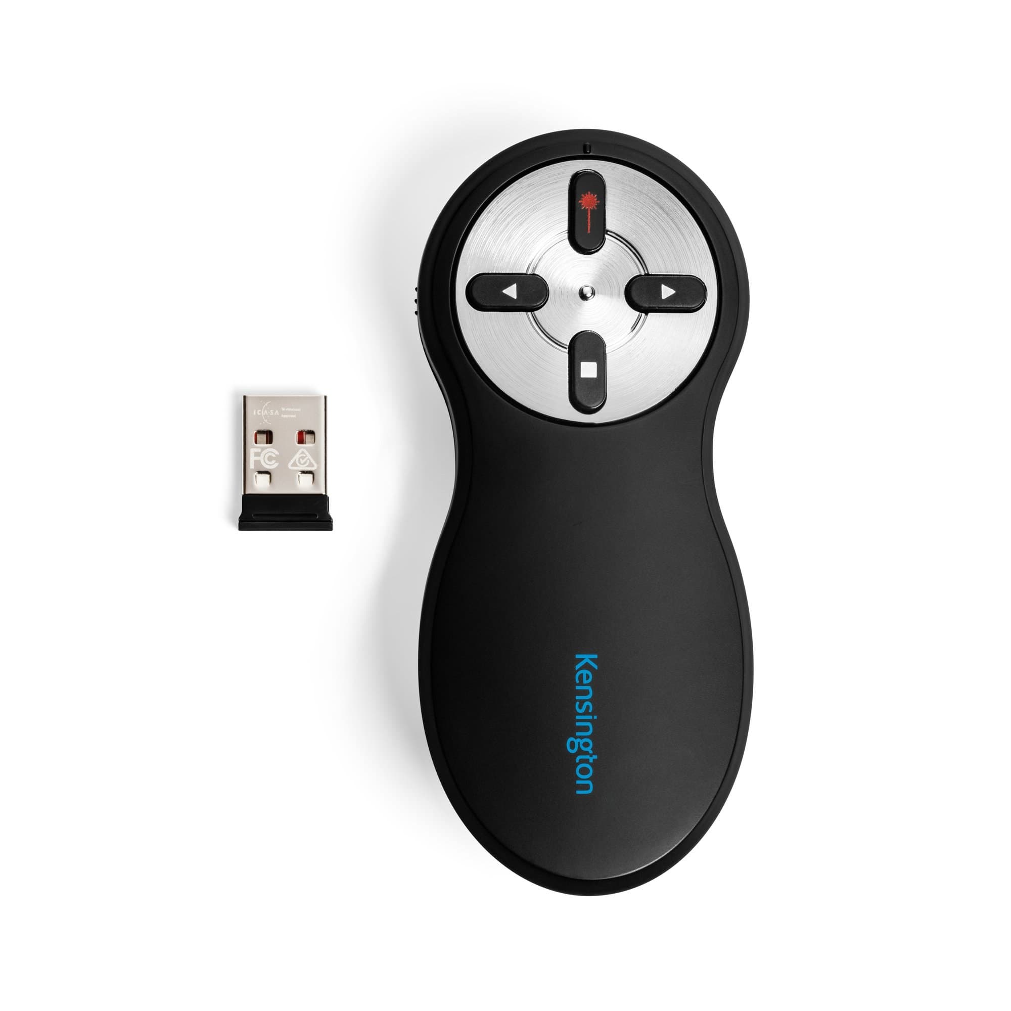 Kensington 33374EU Wireless Presenter with Red Laser and Nano Receiver, 20m Range, Black