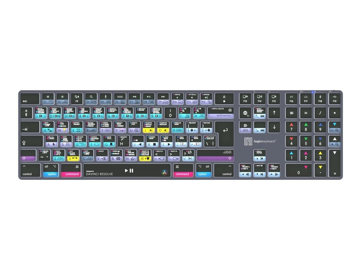 Logic Keyboards DaVinci Resolve TITAN Keyboard Titanium Grey