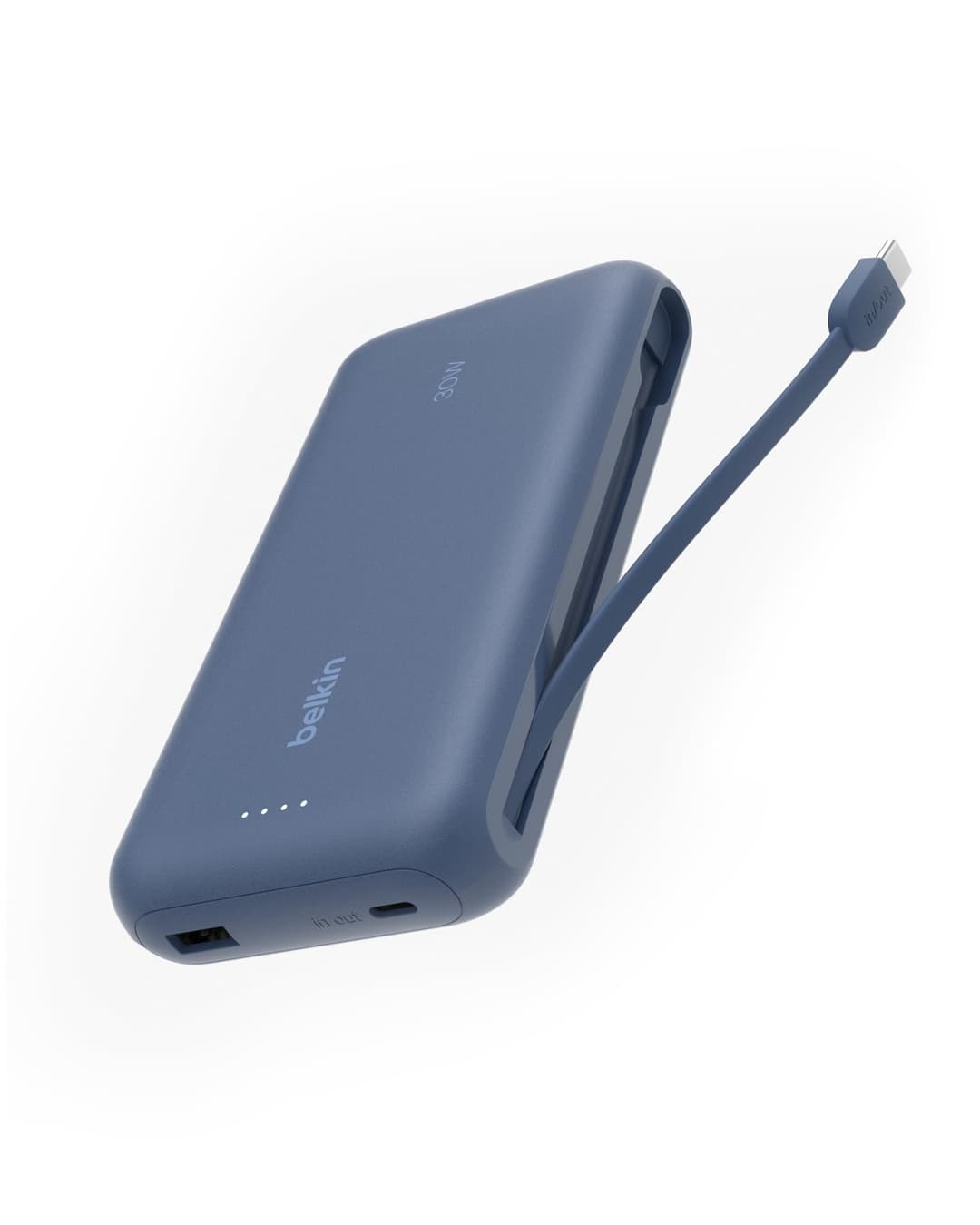 Belkin BoostCharge 20000mAh Power Bank with Integrated USB-C Cable - Blue - Image 1