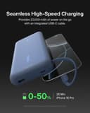 Belkin BoostCharge 20000mAh Power Bank with Integrated USB-C Cable - Blue thumbnail 4