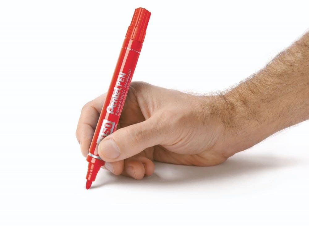 Pentel N50 12 Pack Red Permanent Marker Bullet Tip 2.2mm Line - Image 1