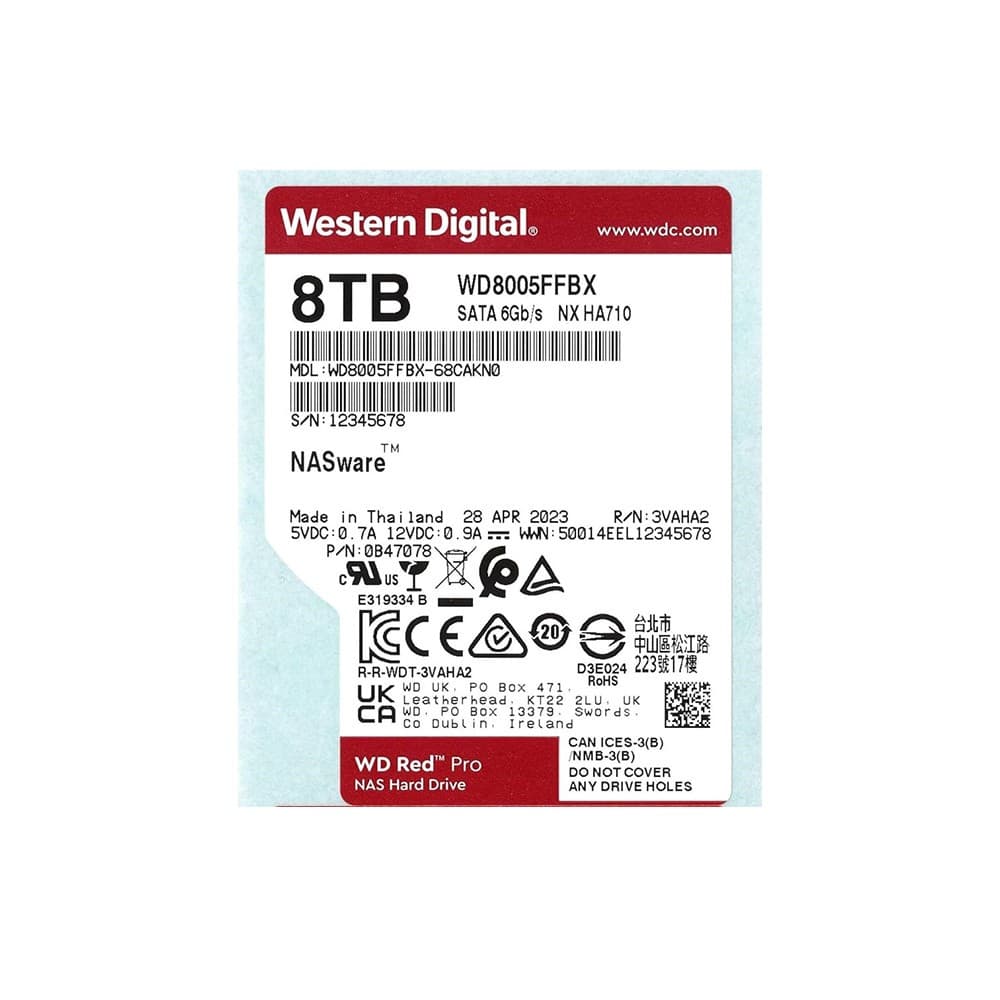 Western Digital Red Pro WD8005FFBX 8TB 3.5" SATA III 7200 RPM 256MB Cache Internal NAS Hard Drive - Image 4
