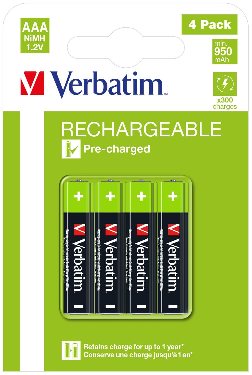Verbatim 49514 household battery Rechargeable battery AAA Nickel-Metal Hydride (NiMH)