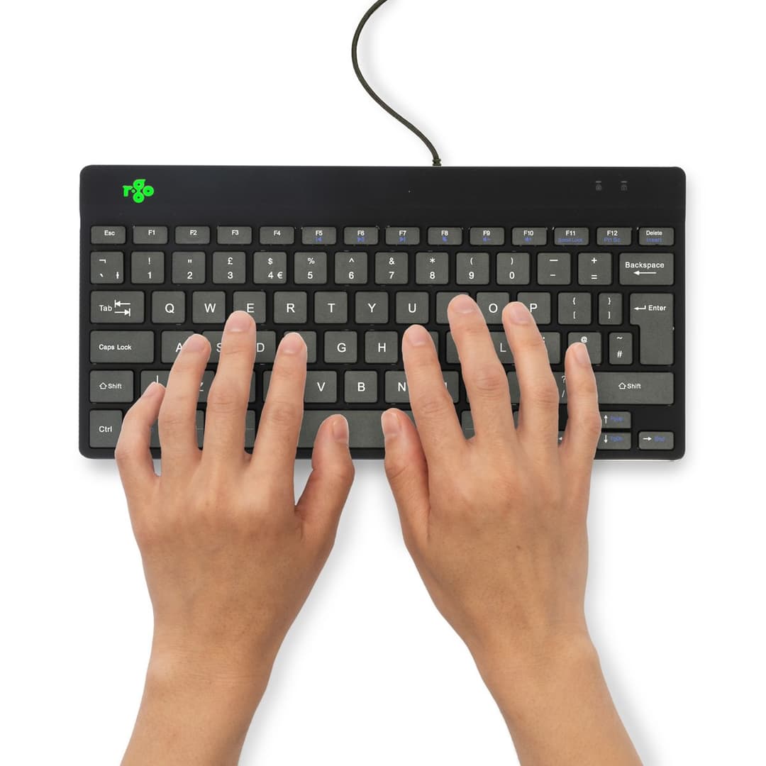R-Go Tools Compact Break Ergonomic Keyboard, QWERTY (UK), Black - Wired - Image 3