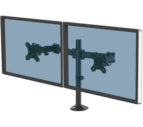 FELLOWES Reflex Dual Arm Tilt & Swivel 27" Monitor Desk Mount
