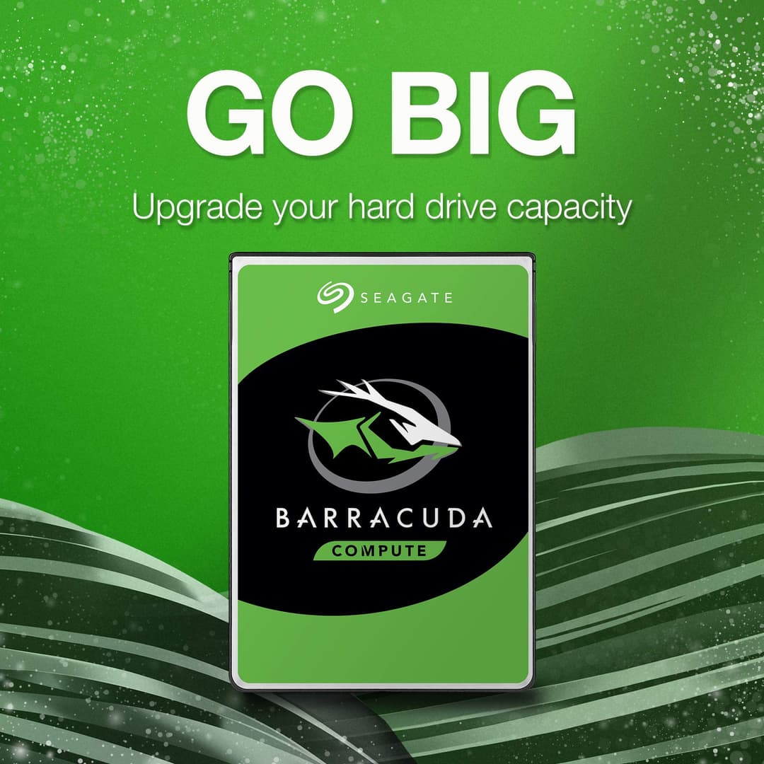 Seagate BarraCuda ST1000LM048 Internal Hard Drive HDD - Black - Image 2