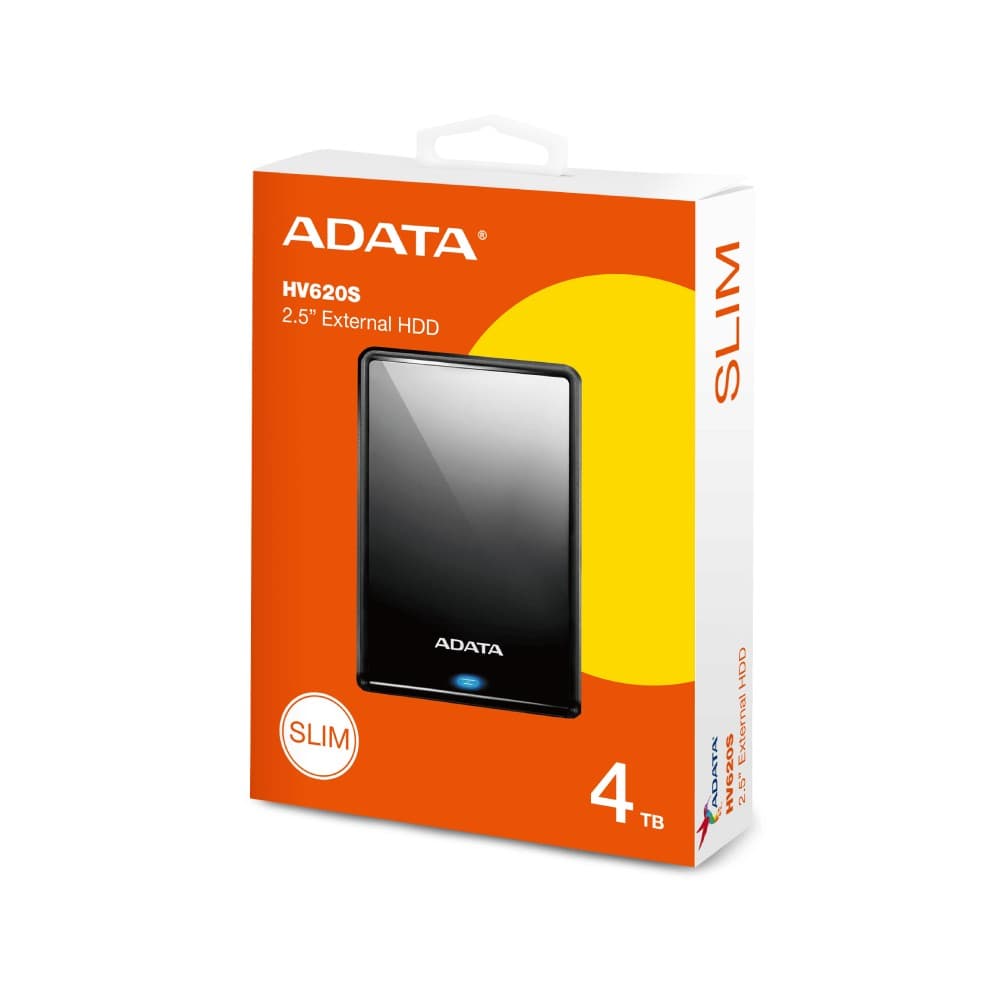 ADATA HV620S Slim 4TB 2.5" USB 3.2 External Hard Drive - Black - Image 2