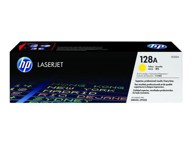 HP 128A Original LaserJet Toner Cartridge (CE322A) - Yellow - Image 4