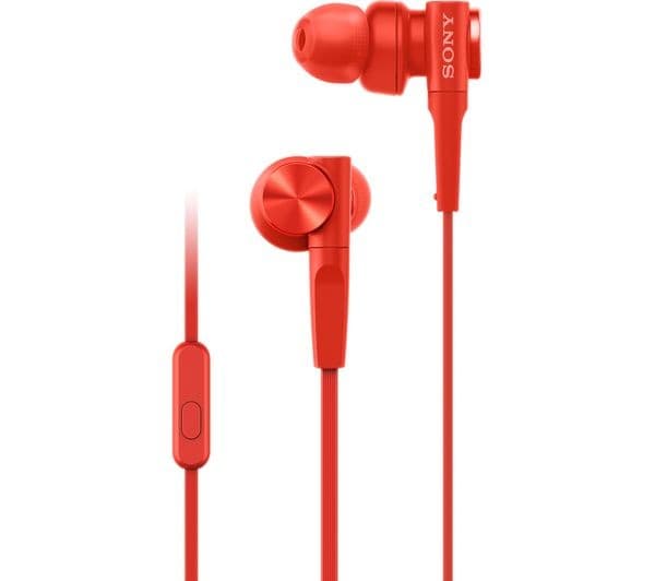 Sony MDR-XB55AP Extra Bass Wired In-Ear Earphones - Red