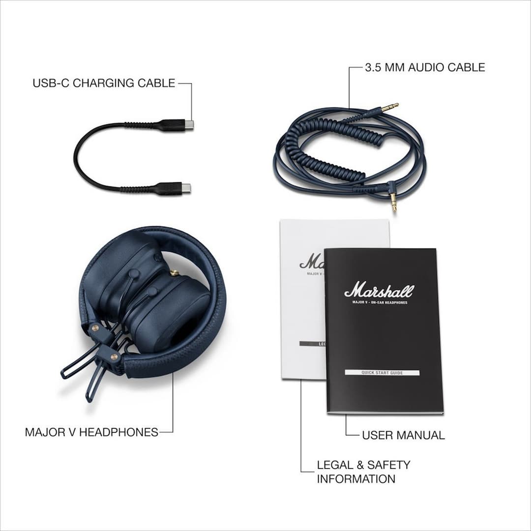 Marshall Major V Headphones Midnight Blue - Image 4