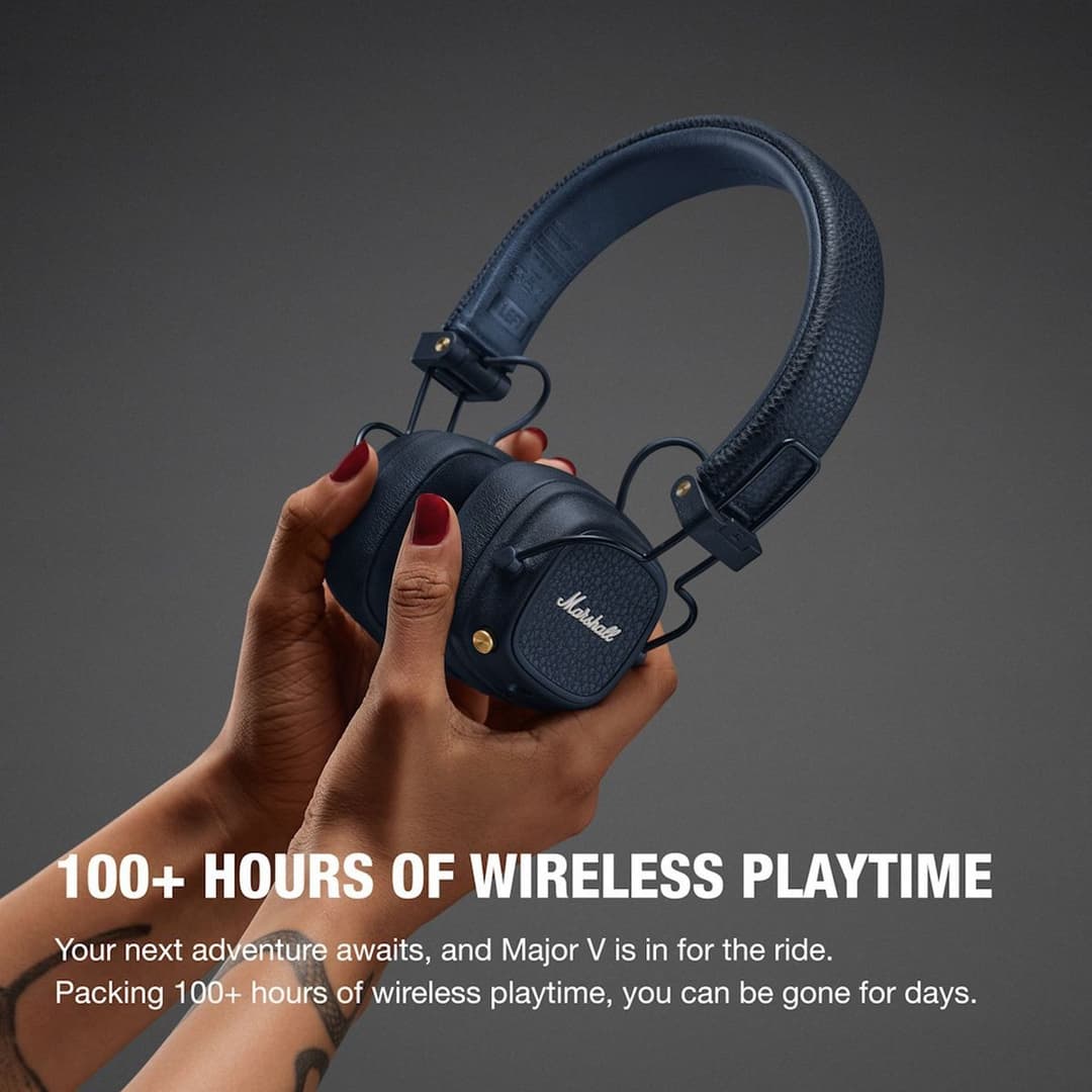 Marshall Major V Headphones Midnight Blue - Image 7