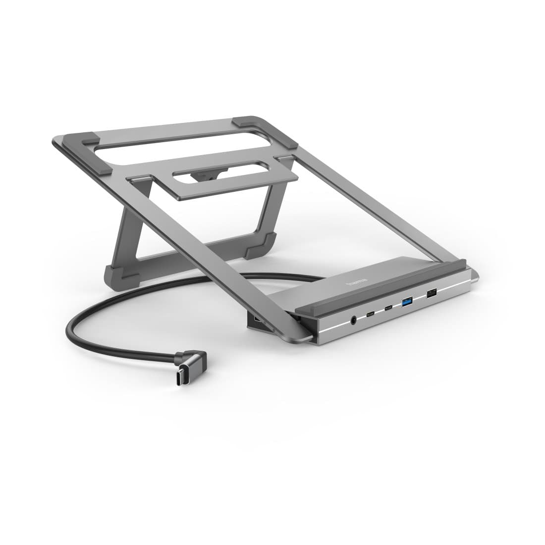 Hama Connect2Office Stand Laptop Stand with 12-Port USB-C Docking Station - Anthracite
