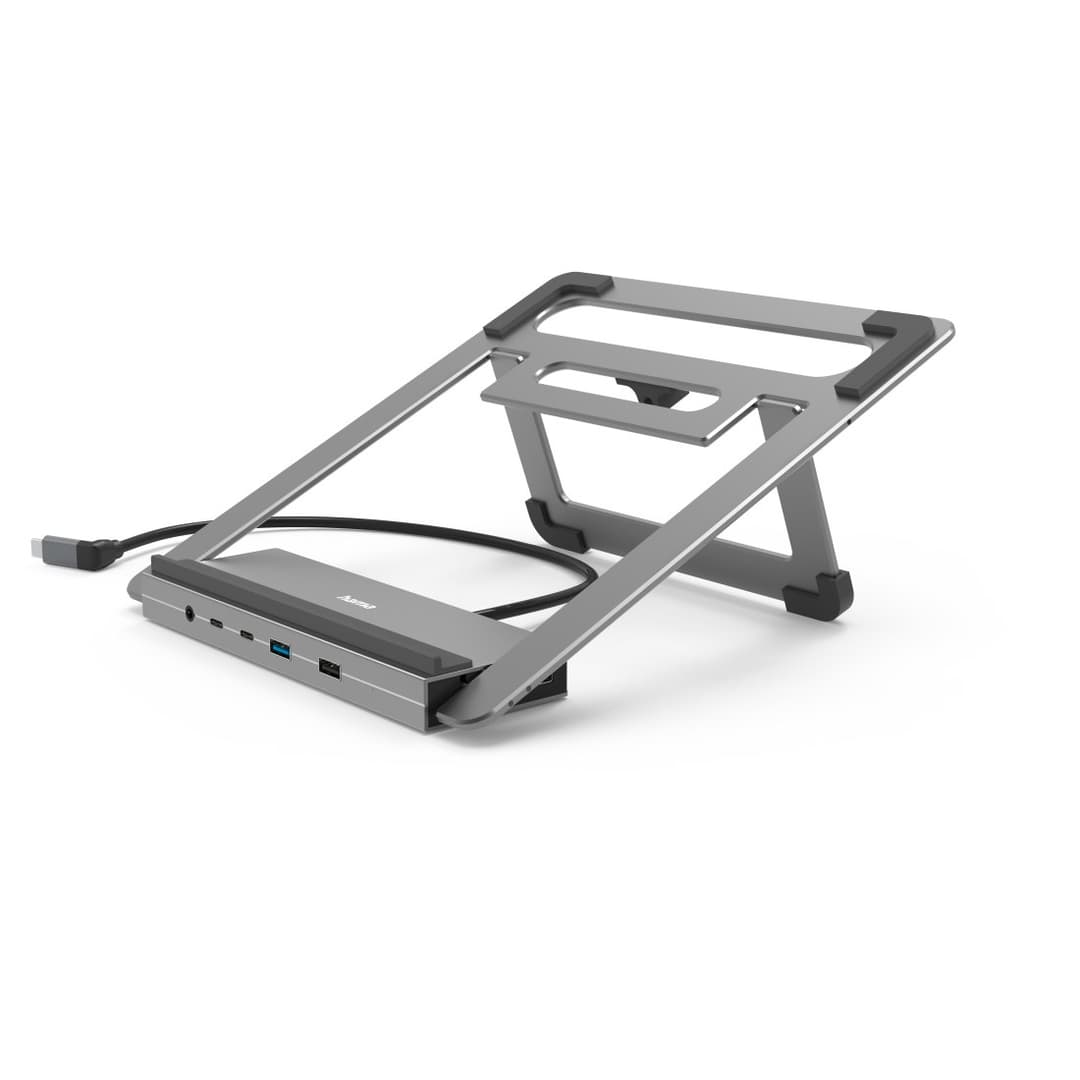 Hama Connect2Office Stand Laptop Stand with 12-Port USB-C Docking Station - Anthracite - Image 2