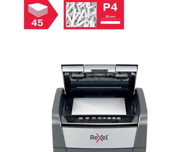 REXEL Optimum AutoFeed+ 45X Cross Cut Paper Shredder (2020045X) - Image 6