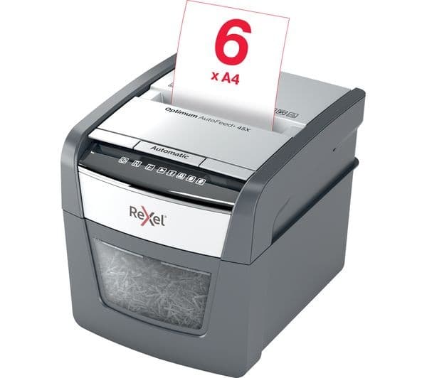 REXEL Optimum AutoFeed+ 45X Cross Cut Paper Shredder (2020045X) - Image 7