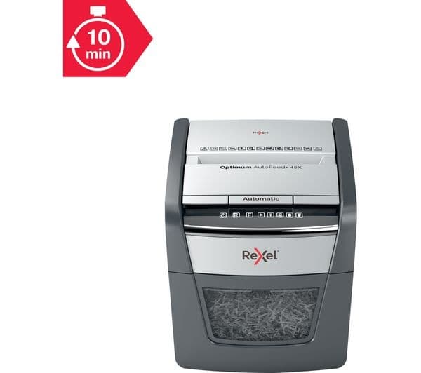 REXEL Optimum AutoFeed+ 45X Cross Cut Paper Shredder (2020045X) - Image 8