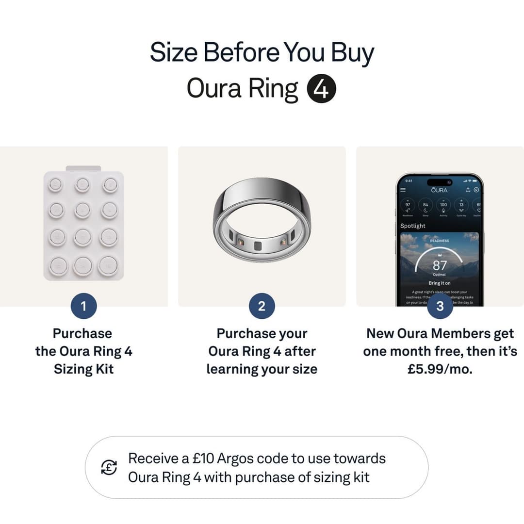 Oura Ring 4 Smart Ring - Silver, Size 6 - Image 4