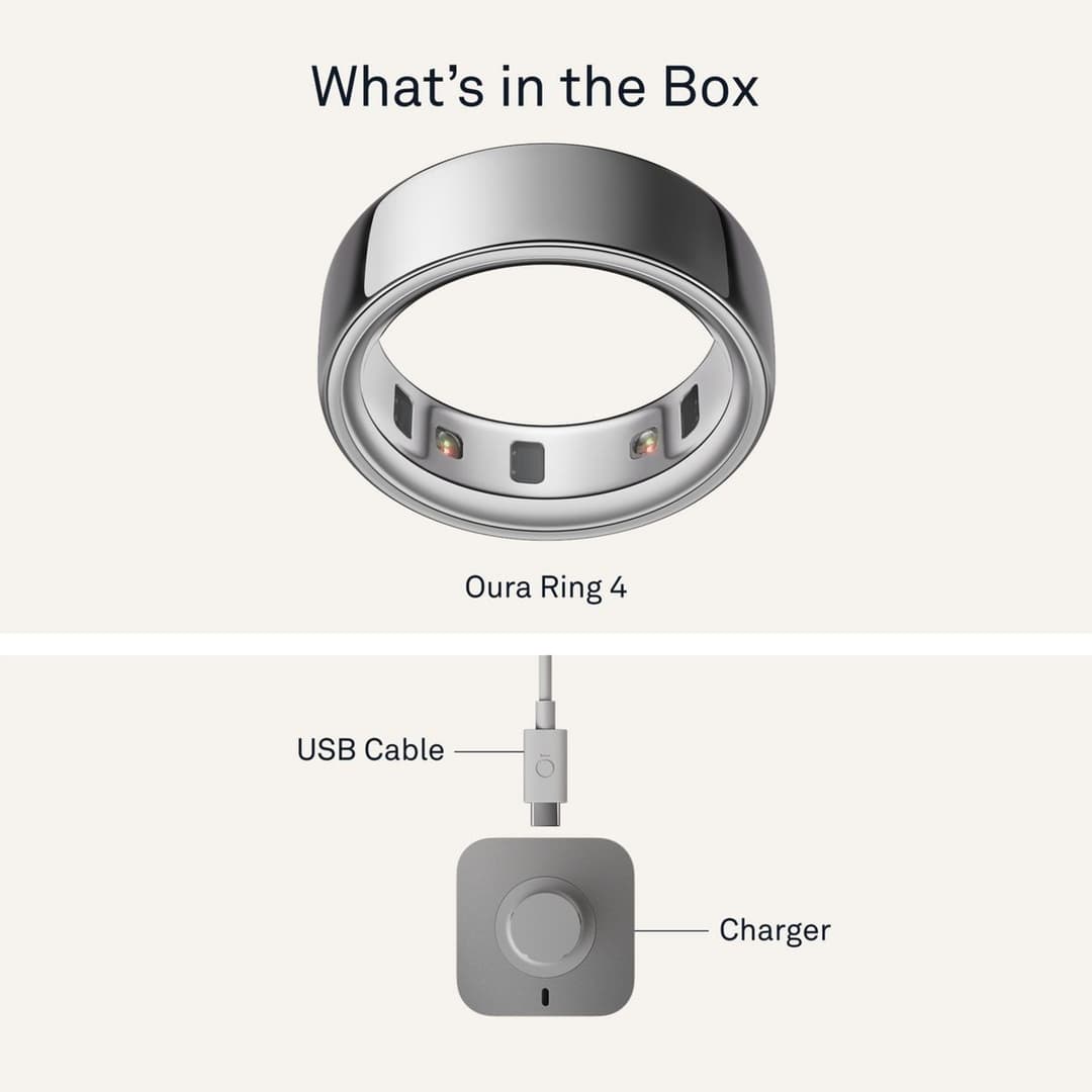 Oura Ring 4 Smart Ring - Silver, Size 6 - Image 10