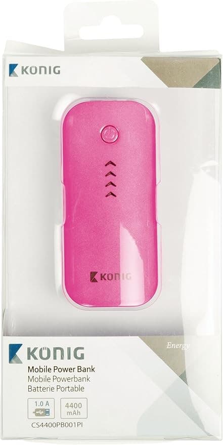König Royal CS4400PB001 4400mAh Power Bank - Pink - Image 1