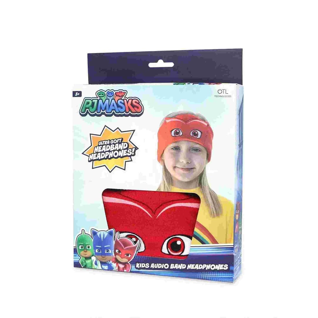 PJ Masks Owlette Kid's Fleece Audio Band Washable Wired Headphones - Red - Image 4