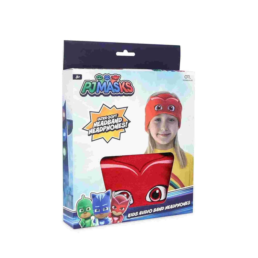 PJ Masks Owlette Kid's Fleece Audio Band Washable Wired Headphones - Red - Image 5
