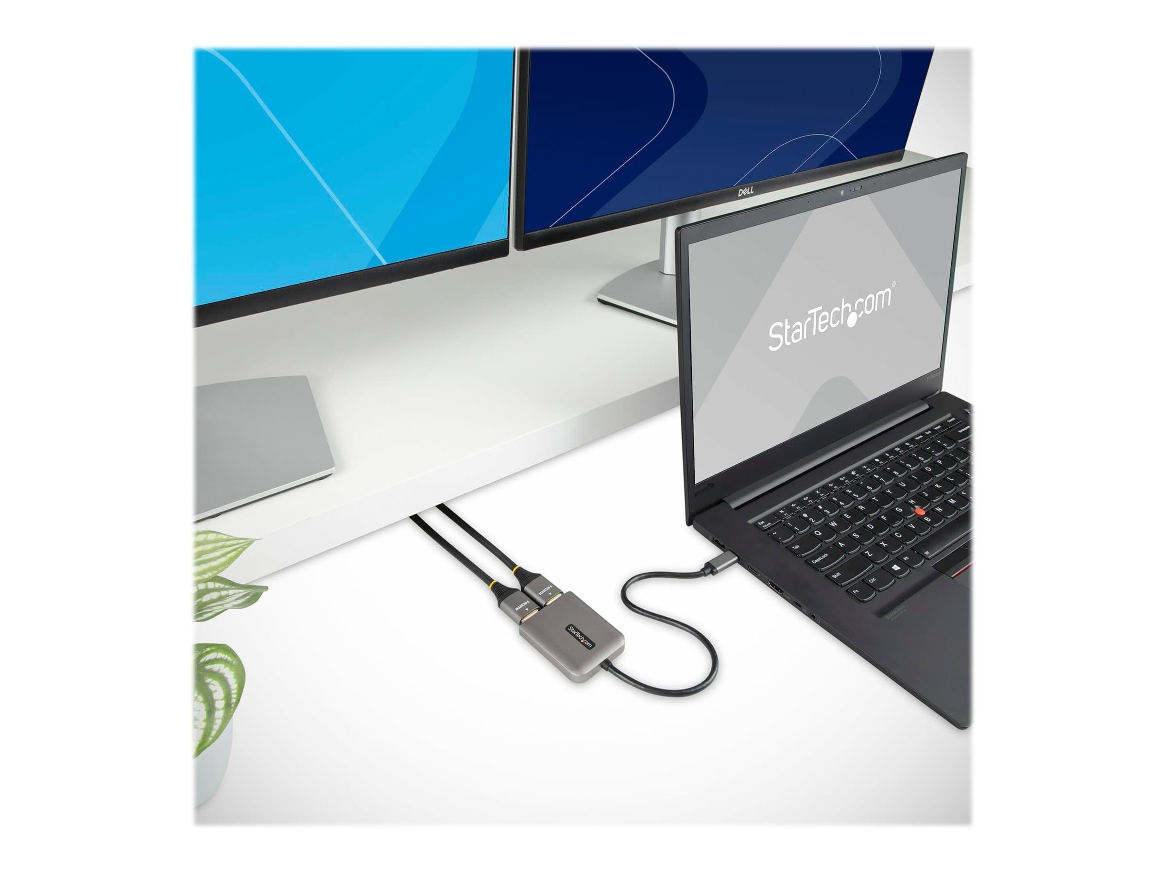 StarTech.com USB-C to Dual HDMI MST Hub - Dual 4K 60Hz (MST14CD122HD) Grey