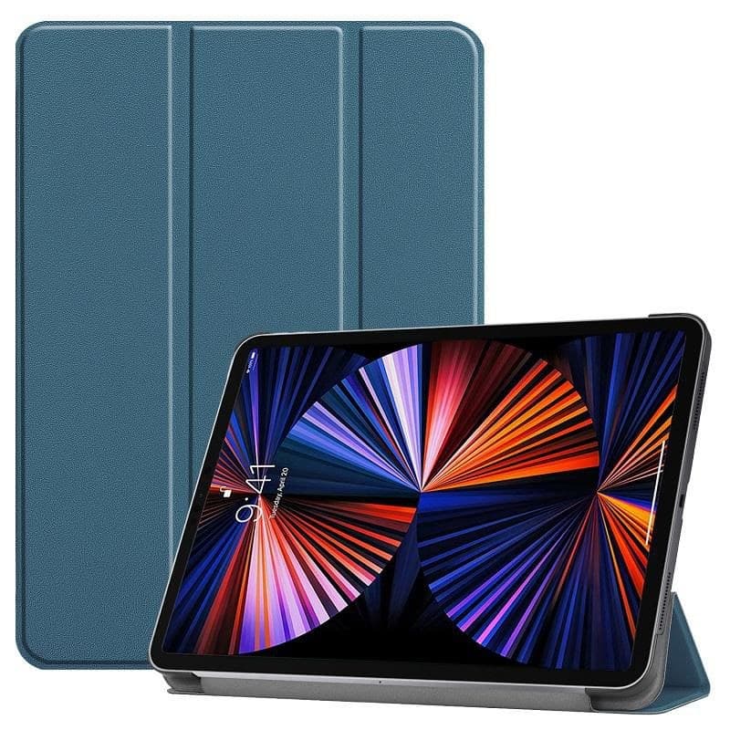 CoreParts Tri-fold Caster Hard Shell Cover with Auto Wake Function for iPad Pro 12.9" (5th Gen, 2021) - Dark Green (TABX-IPPRO12.9-COVER6)
