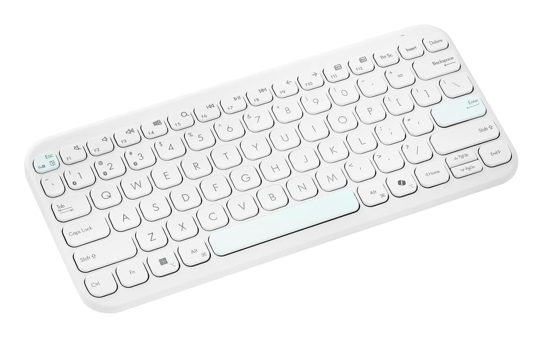 ASUS Marshmallow KW100 75% Compact Wireless Bluetooth Keyboard - White - Image 1