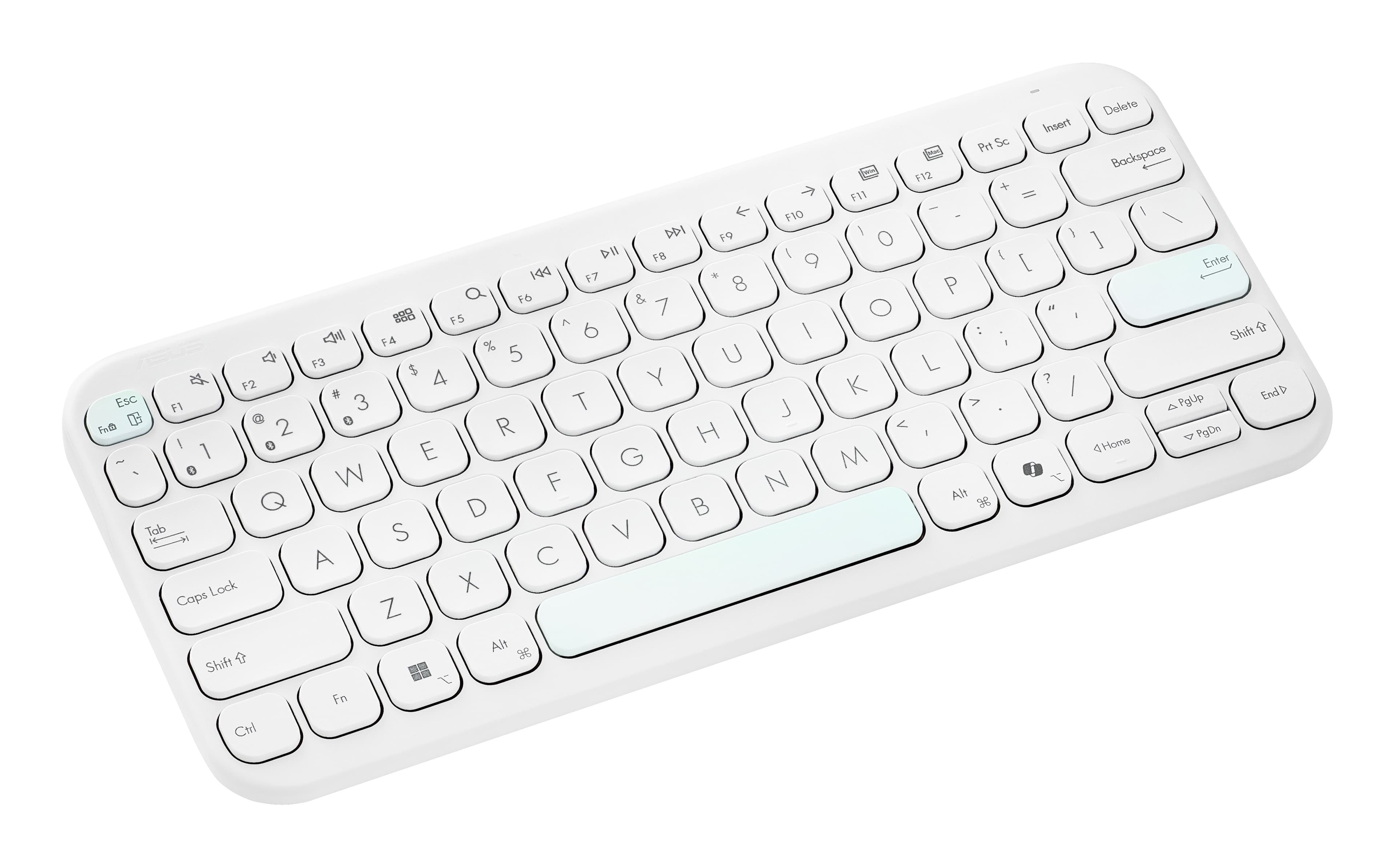 ASUS Marshmallow KW100 75% Compact Wireless Bluetooth Keyboard - White
